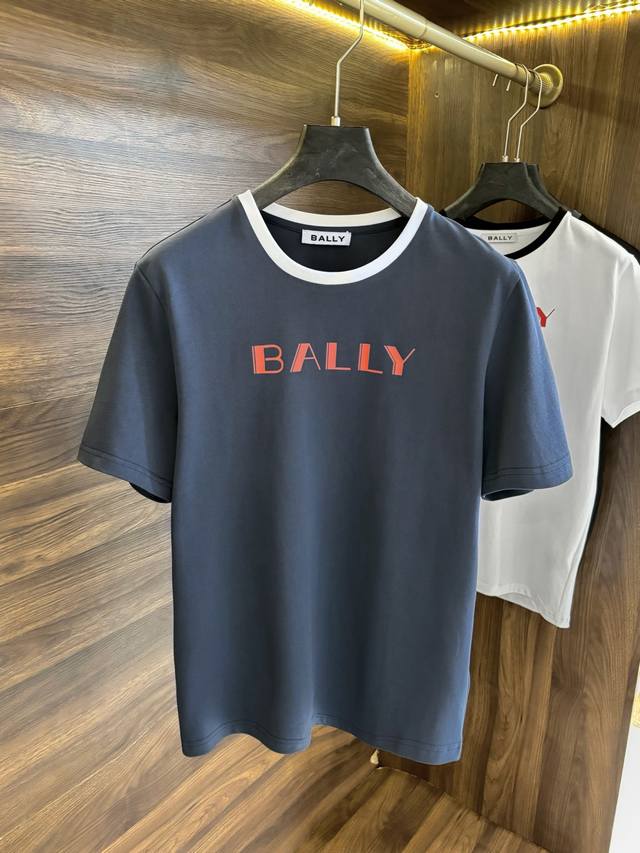 New# Bal*Y Bally Official Website New Arrival Short-Sleeve T-Shirt, Made From 10