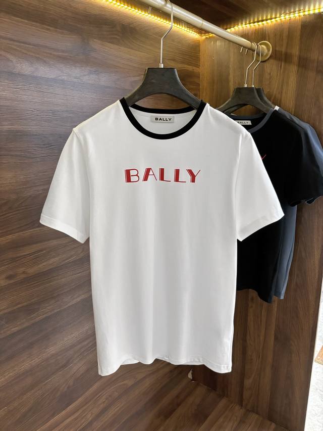 New# Bal*Y Bally Official Website New Arrival Short-Sleeve T-Shirt, Made From 10