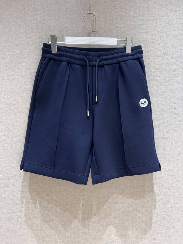 Gu Men's Five-Inch Cotton Solid-Color Shorts
