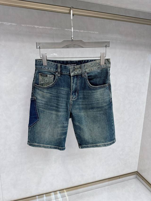 Dg 25S New Men's Fashionable Casual Denim Shorts, High-End European-Style Origin