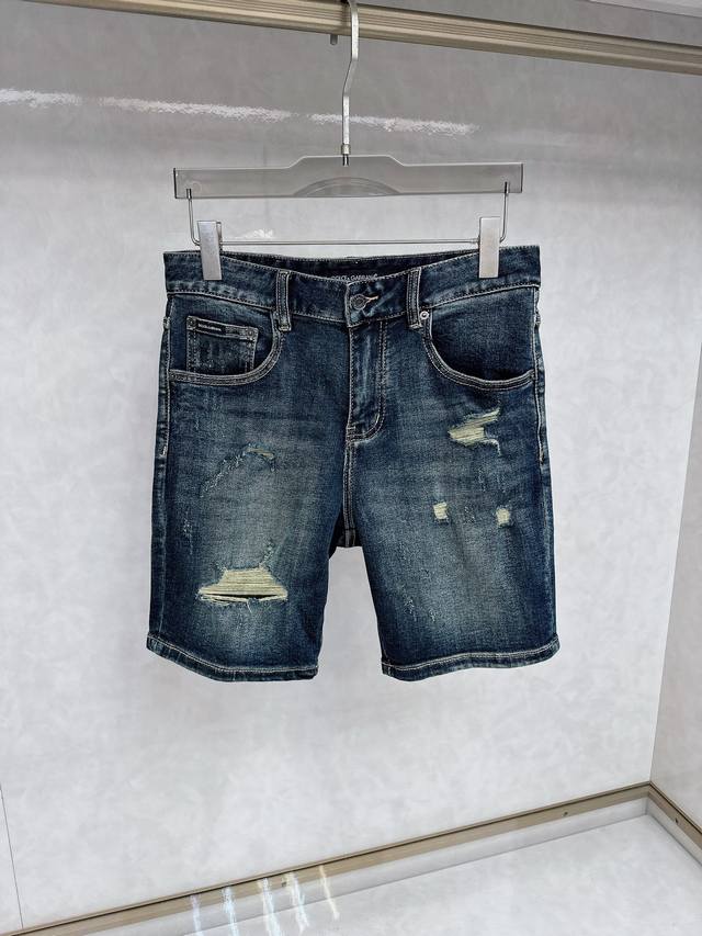 Dg 25S New Men's Fashionable Casual Denim Shorts, High-End European Style, Trend