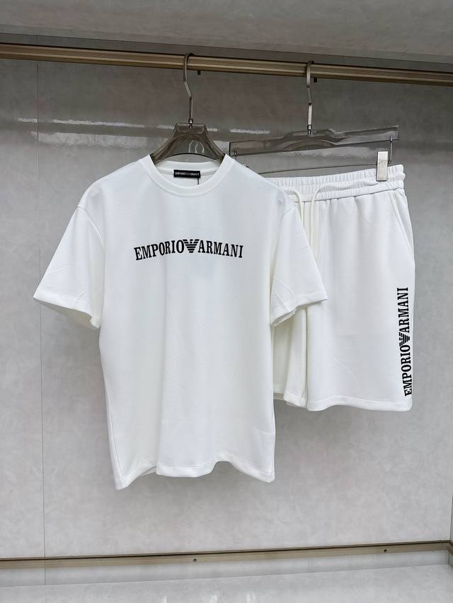 Armani 2025Ss Spring/Summer New Short-Sleeve Suit, Unisex. Excellent Fit, Sizes