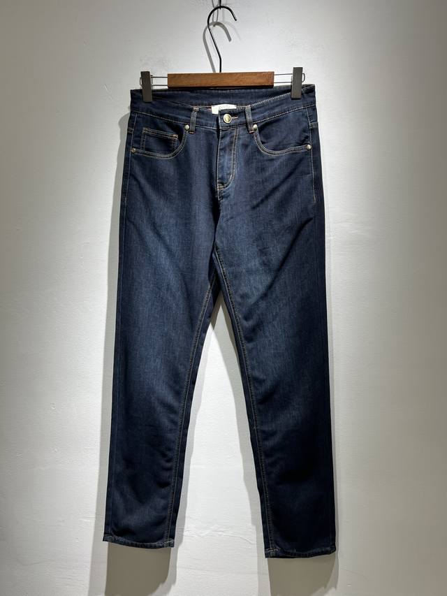 Herm S 2025 Early Spring Men's High-End Denim Washed Straight-Leg Jeans. Oversea