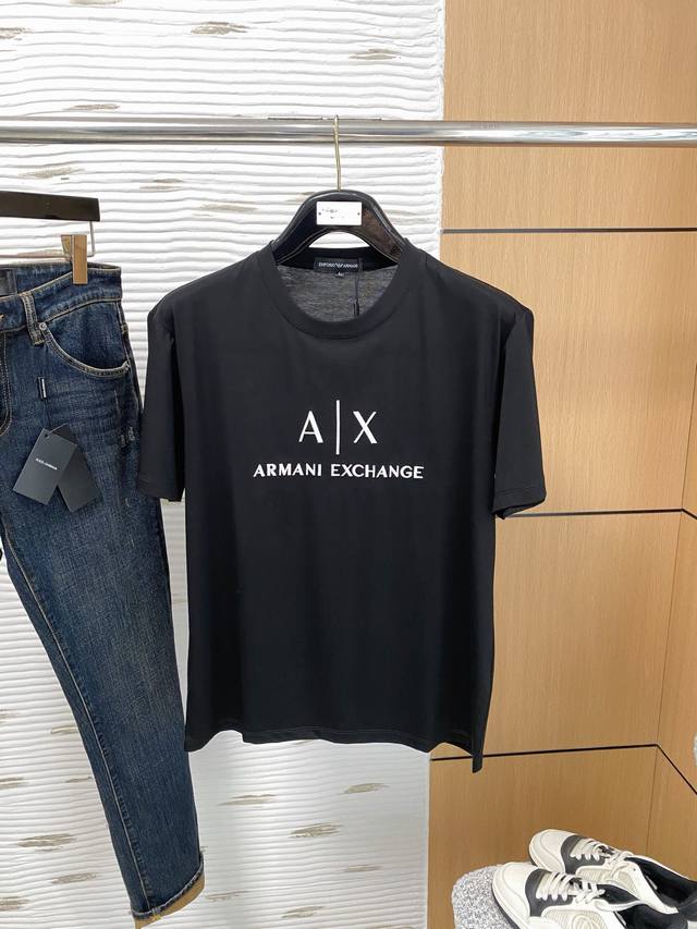 Armani 2025 Latest Short-Sleeve T-Shirt, Featuring A Premium Printed Letter Logo