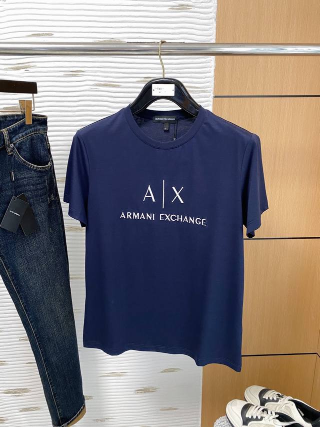 Armani, 2025 Latest Short-Sleeve T-Shirt, Featuring A Premium Printed Letter Log