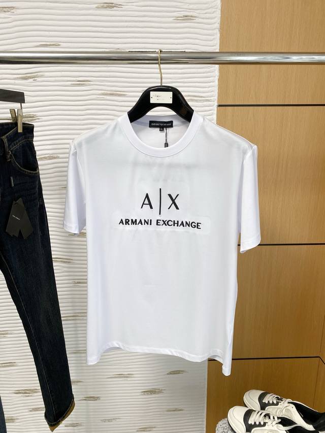 Armani, 2025 Latest Short-Sleeve T-Shirt, Top-Quality Printed Letter Logo On The