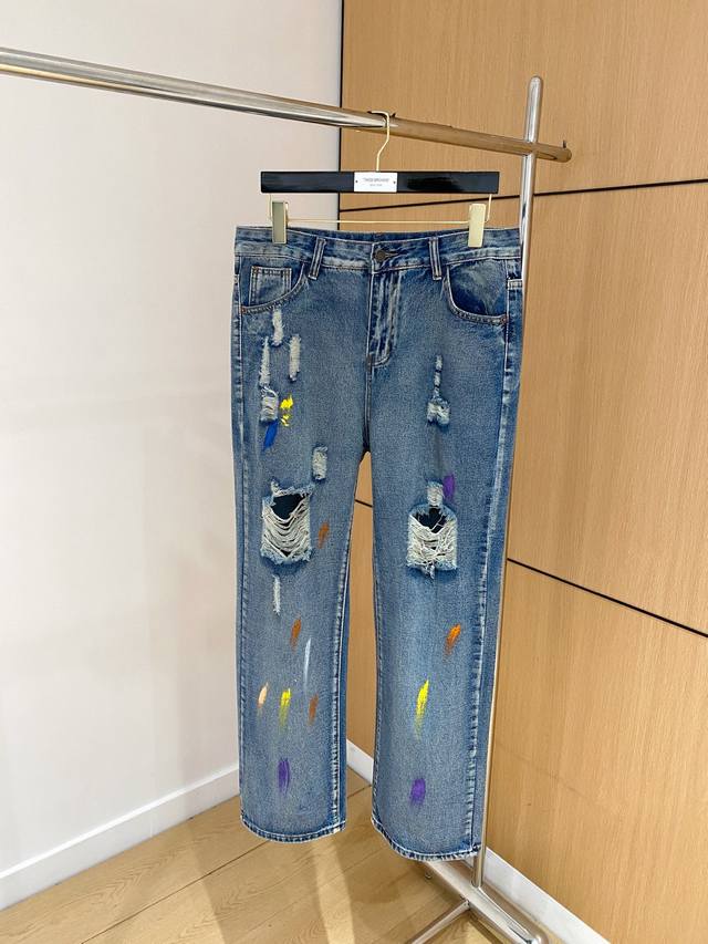 Balenciaga 2025 Ss Four-Season Denim Pants, Custom-Made Full Set Of Hardware, Ne