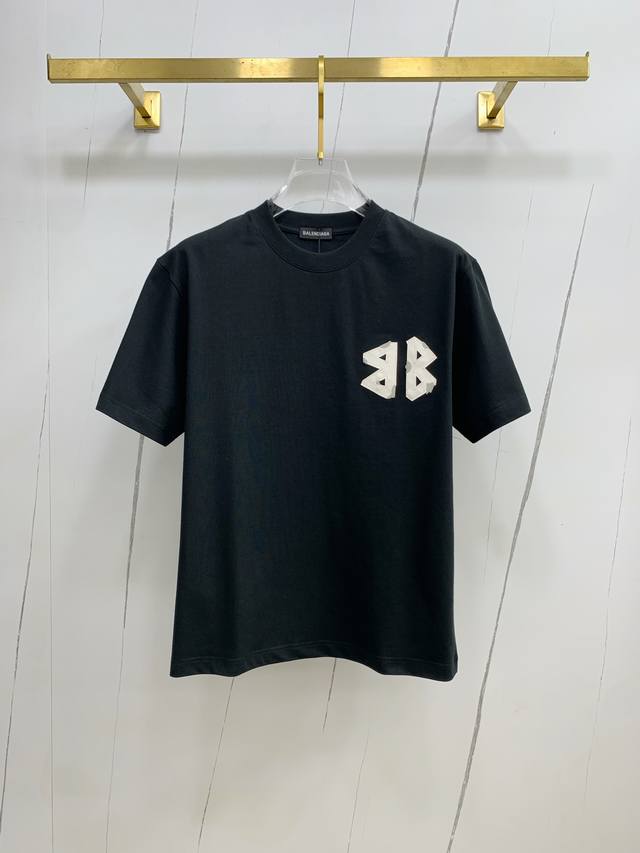Ss Paris Balenciaga 100% Cotton Latest Fabric Classic Logo Pattern Short-Sleeve