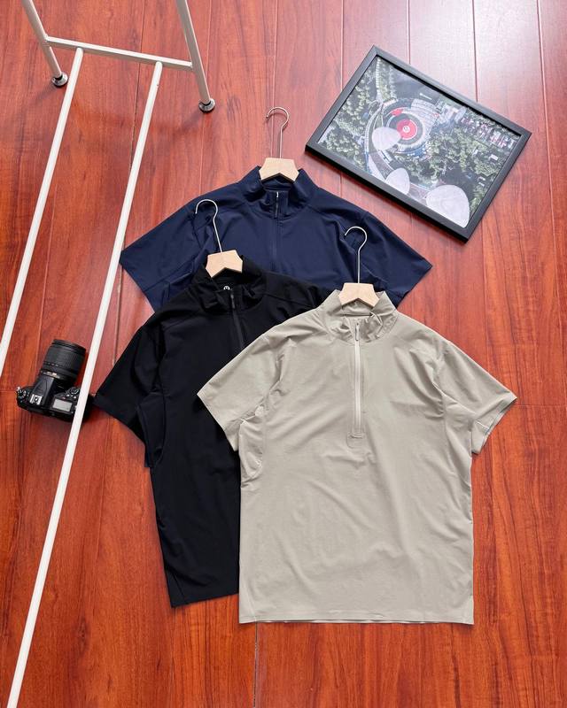 Original Quality Lululemon Seamless Laminated Men's Half-Zip Polo Short Sleeve M