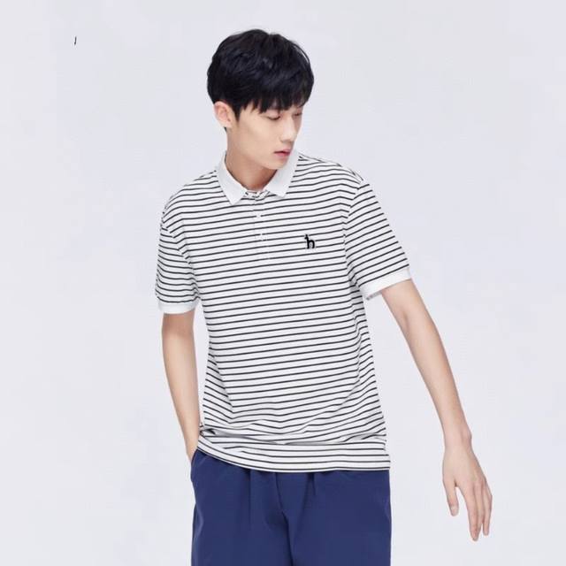 hazzys Haggis Summer Men's Business Casual Striped Short-Sleeved Polo Shirt T
