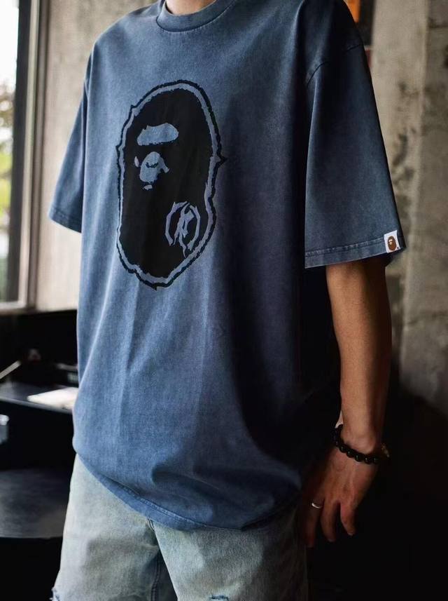 Original Quality 25Ss New Release Bape Washed And Distressed Classic Ape Head Pr