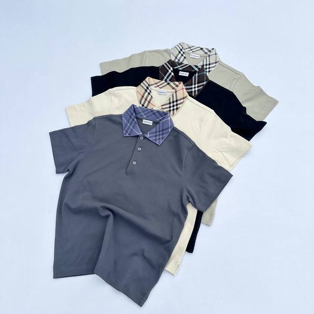 burberry Burberry Ss25 Classic New Checkered Collar Polo Shirt Short Sleeve 4