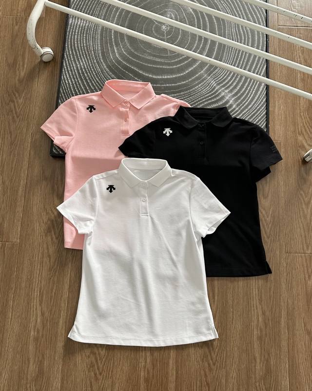 Descente Women's Polo Shirt In Three Colors. Descente Training Tough Fabric. Cas