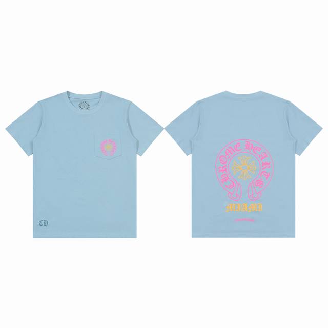 chrome Hearts Ch Chrome Hearts Blue And Pink Contrast Pocket Horseshoe Print