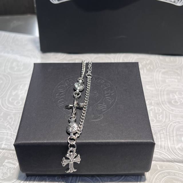 Chrome Hearts Bracelet Chrome Hearts Cross Pendant Round Flower Three-Dimensiona