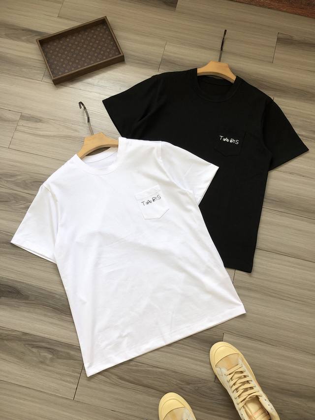 sacai X Wtaps Joint Model Ss25 Chest Pocket Letter Logo Print Unisex Round Ne