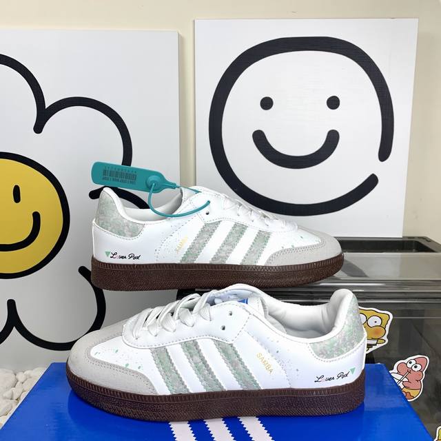 German Training Hy009 Ink White Gray Adidas Originals Samba Og Easy-Feeling Low-