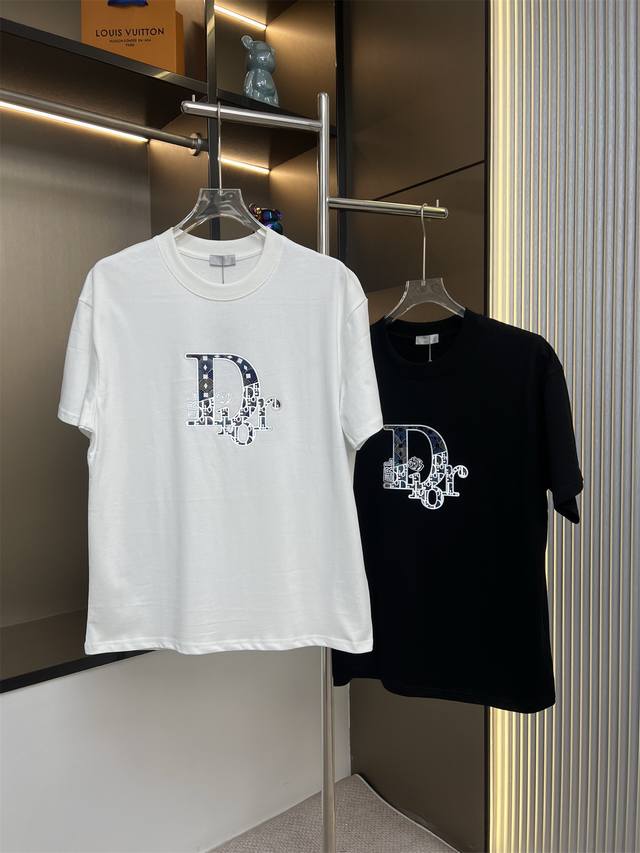 dior Dior 2025Ss New Letter Logo Embroidery Couple Casual Short-Sleeved T-Shi