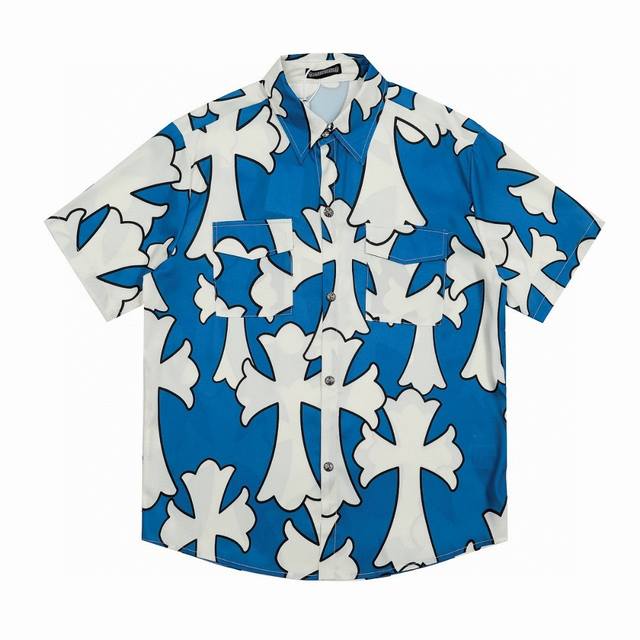 chrome Hearts Ch Chrome Hearts Quick-Drying Cross Beach Short-Sleeved Shirt C