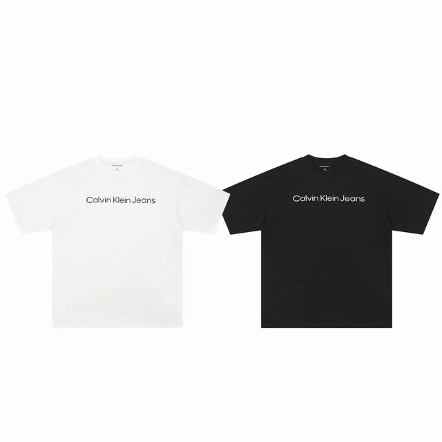 calvin Klein Ck Latest Counter Model All-Letter Logo Printed Couple Round Nec