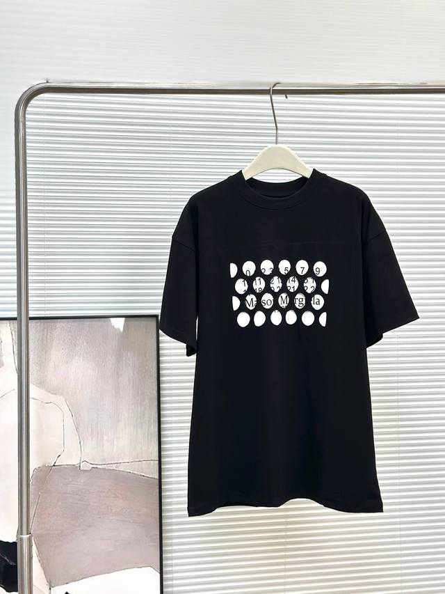 maison Margiela Mm6 Summer Hollow Circle Digital Logo Printed Letter Short-Sl