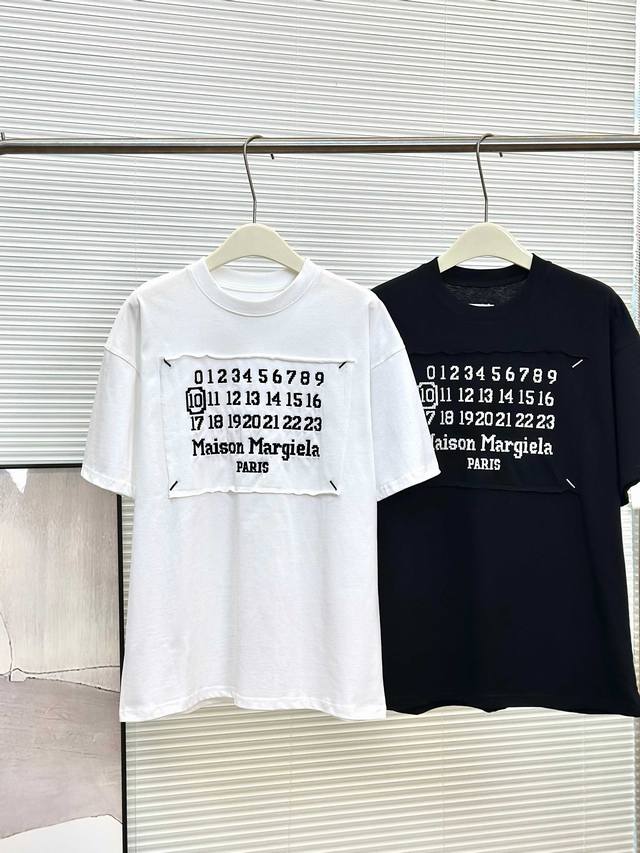 maison Margiela Mm6 Summer Patchwork Patchwork Embroidered Letters Short-Slee