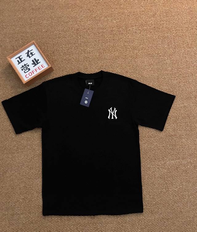 Top Embroidery Quality Mlb Basic Style Double Embroidery Black Short Sleeves Loo