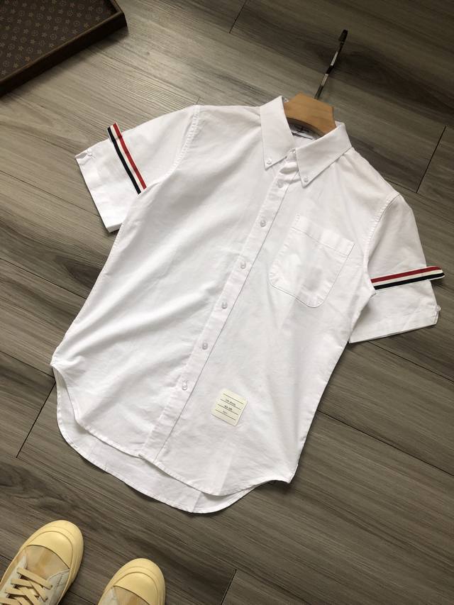 tbThom Browne Thom Browne Armband Ribbon Striped Button Oxford Short Sleeve S