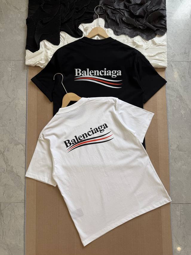 balenciaga Balenciaga Wave Cola Printed Round Neck Short Sleeve T-Shirt -The