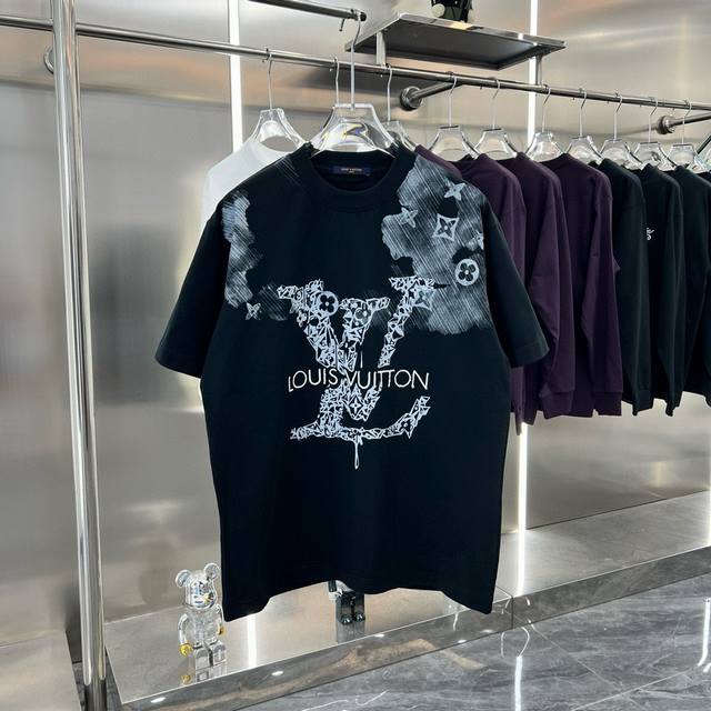 louis Vuitton Louis Vuitton 2025Ss Ink-Splashed Embroidery Letters Couple Cas