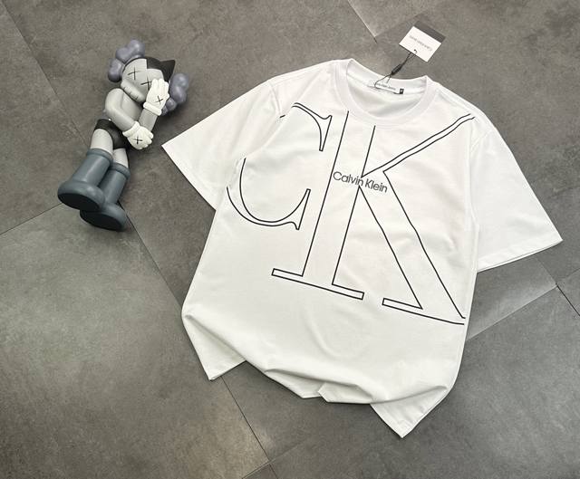 Trendy Brand Ck Short-Sleeved T-Shirt With Large Print And Full Print With Small