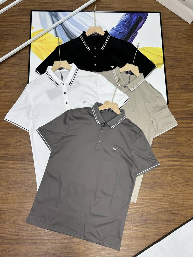 emporio Armani Four-Color Summer Men's Lapel Top Versatile And Simple Three-C