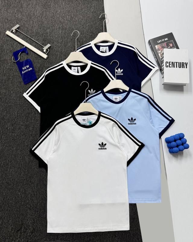 Real Shot Details Adidas Adidas 2025 New Summer Couple Style Three-Bar Webbing D