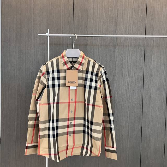 Twill Large Plaid 25 Spring And Summer Burberry Men's Plaid Cotton Shirt Twill L