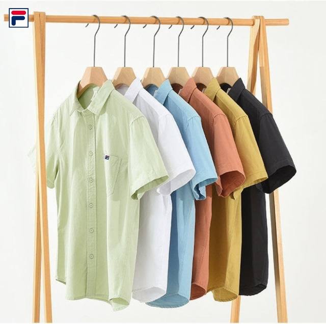New Fila 25 High-Quality Pure Cotton Embroidery Japanese Style Long-Sleeved Shir