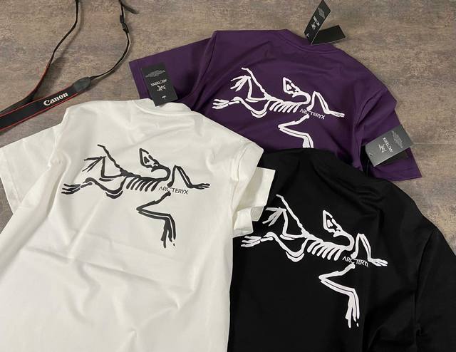 New Arc'teryx Collar Bird Tricolor Couple Short-Sleeved T-Shirt Loose Version Ma