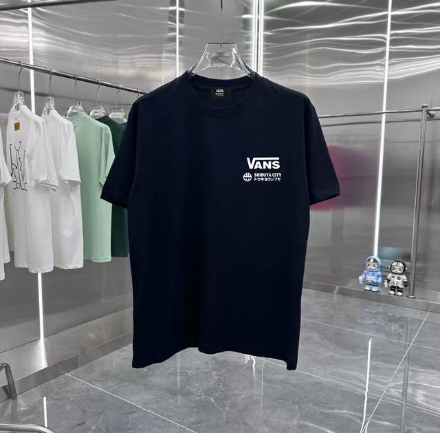 Vans Series Counter Retro Couple Printed Short-Sleeved T-Shirt With Dropped Shou