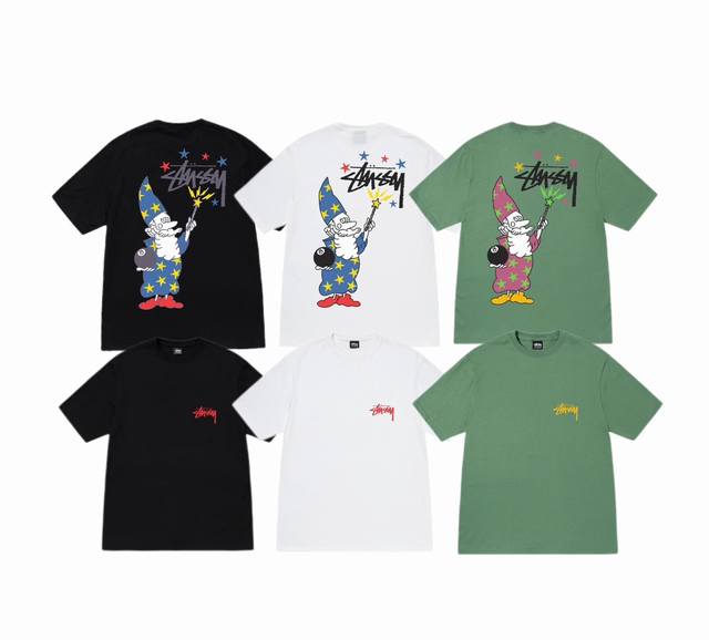 New Model Number S092 Stussy Stussy Stussy Magician Pattern Printed Round Neck S