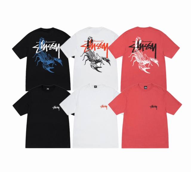 New Model Number S084 Stussy Stussy Scorpion Tee Back Scorpion Print Circle Patt