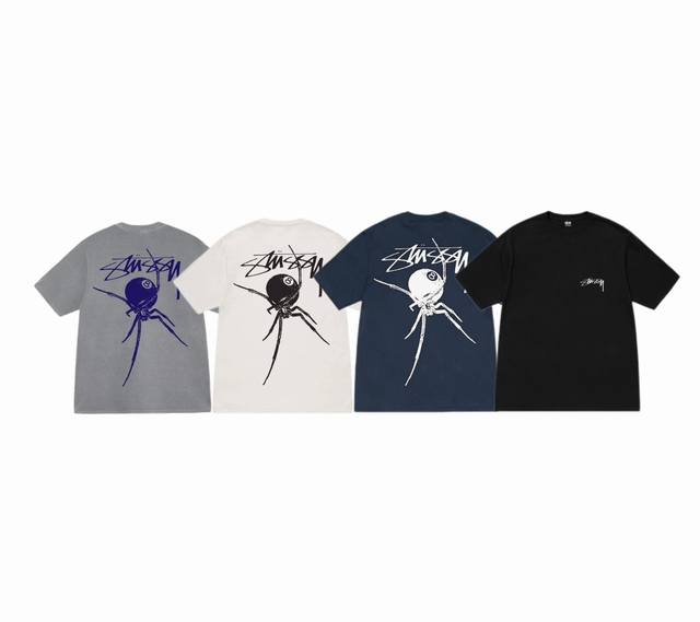 New Model Number S082 Stussy Stussy Arachnid Tee Pigment Dyed Spider Pattern Rou