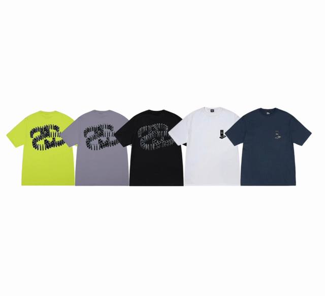 New Model Number S081 Stussy Summer Series Solid Color Back Domino Logo Printed