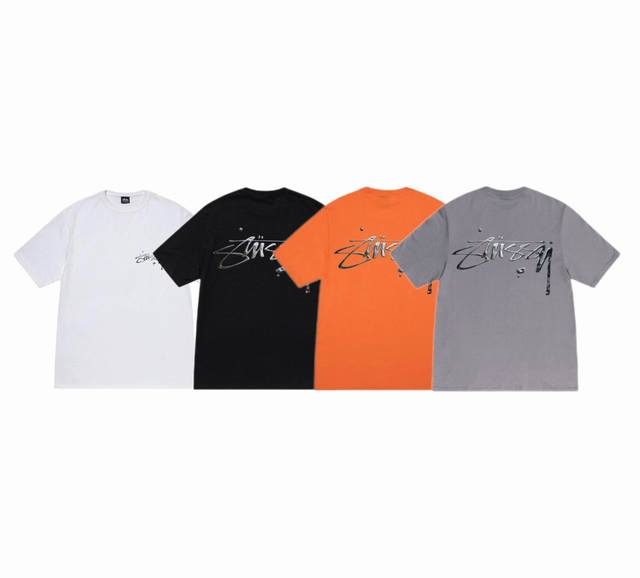 New Model Number S076 Stussy 23Ss Summer Water Drop Print Short-Sleeved T-Shirt