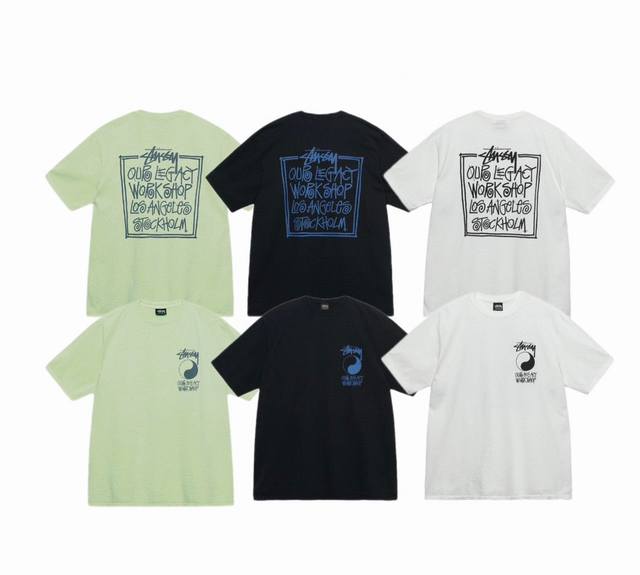 New Model Number S070 Stussy 23Ss Summer New Yin-Yang Bagua Print Short-Sleeved