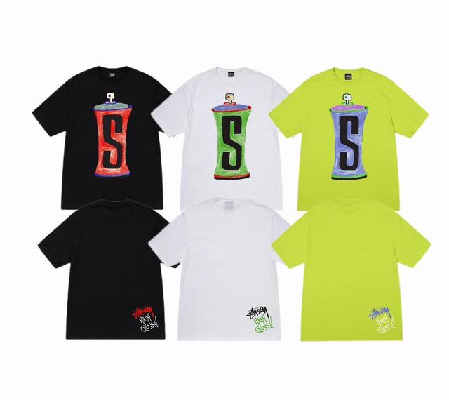 New Model Number S069 Stussy 23Ss Spray Bottle Loose Trendy Couple Casual Short-
