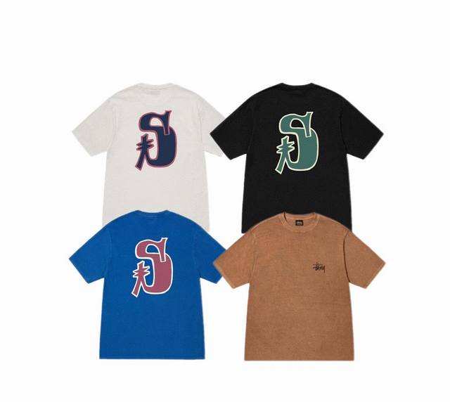 New Model Number S065 Stussy Creative Big S Logo Printed Short-Sleeved T-Shirt N