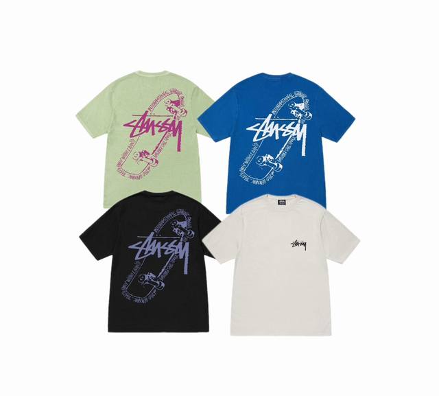New Model Number S054 Stussy Stussy Trendy Skateboard Pattern 1Ogo Print Loose S