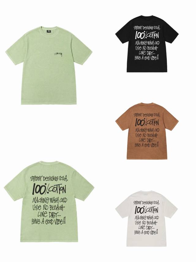 New Model Number S045 Stussy Stussy Pigment Dyed Tee Creative 100% Graffiti Prin