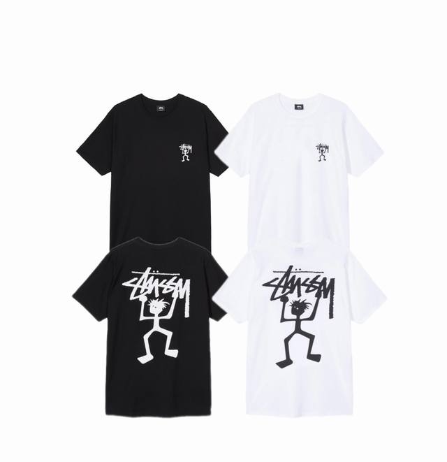 New Model Number S040 Stussy Stussy Warriorman Warrior Print Short-Sleeved T-Shi