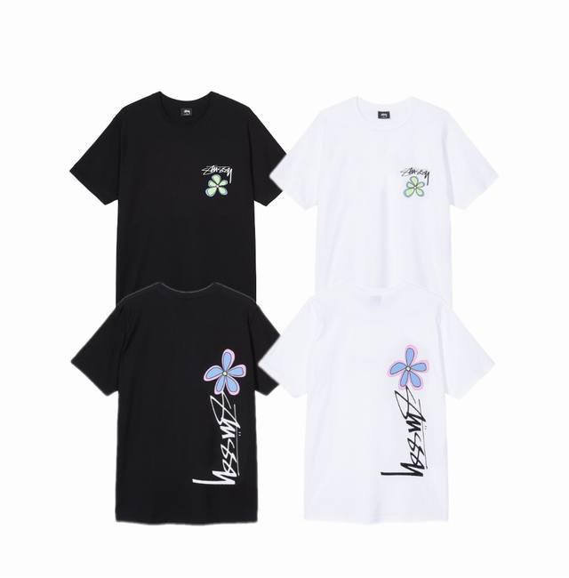 New Model Number S038 Stussy Classic Four-Leaf Clover Print Men And Women Couple