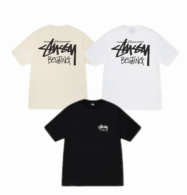 New Model Number S035 Stussy Beijing Limited Round Neck Logo Printed Short-Sleev